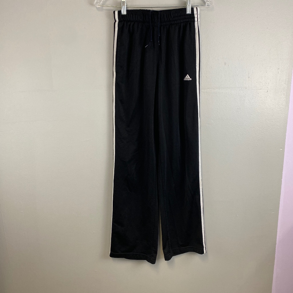 Adidas Track Pants Black Size Small Pockets 3 Stripes